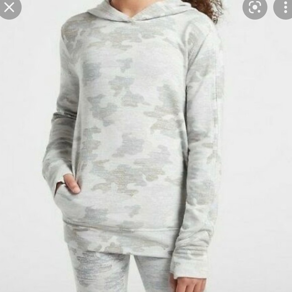Athleta girl camo hoodie size XL/14 gray - Picture 1 of 5